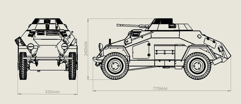 Armortek Bausatz Panzerspähwagen Sd.Kfz. 222 im Maßstab 1:6, Foto 3 von 3