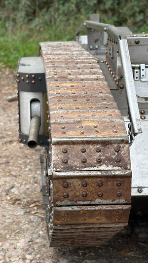 Armortek 1/6 scale WW1 Mark IV tank model: riveted track and side sponson with gun barrel