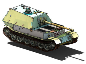 3D-Konstruktionszeichnung des Armortek Bausatzes Elefant im Maßstab 1:6