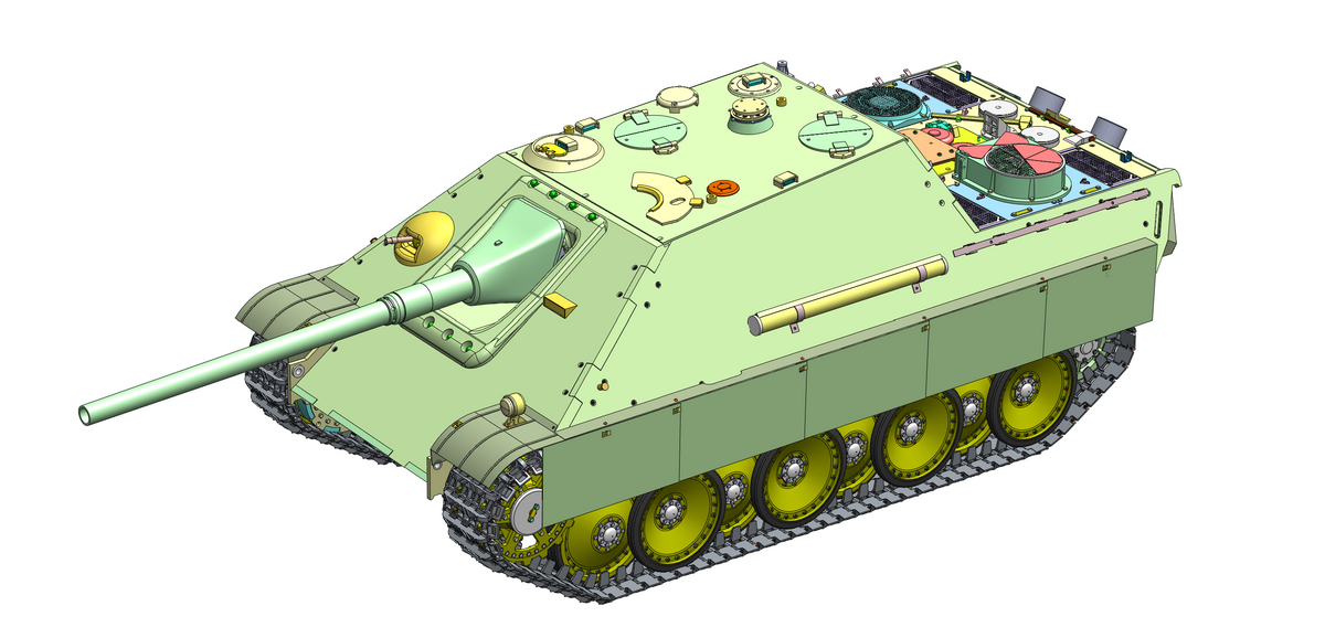 3D design drawing of the Armortek 1/6 scale Jagdpanther G2 kit