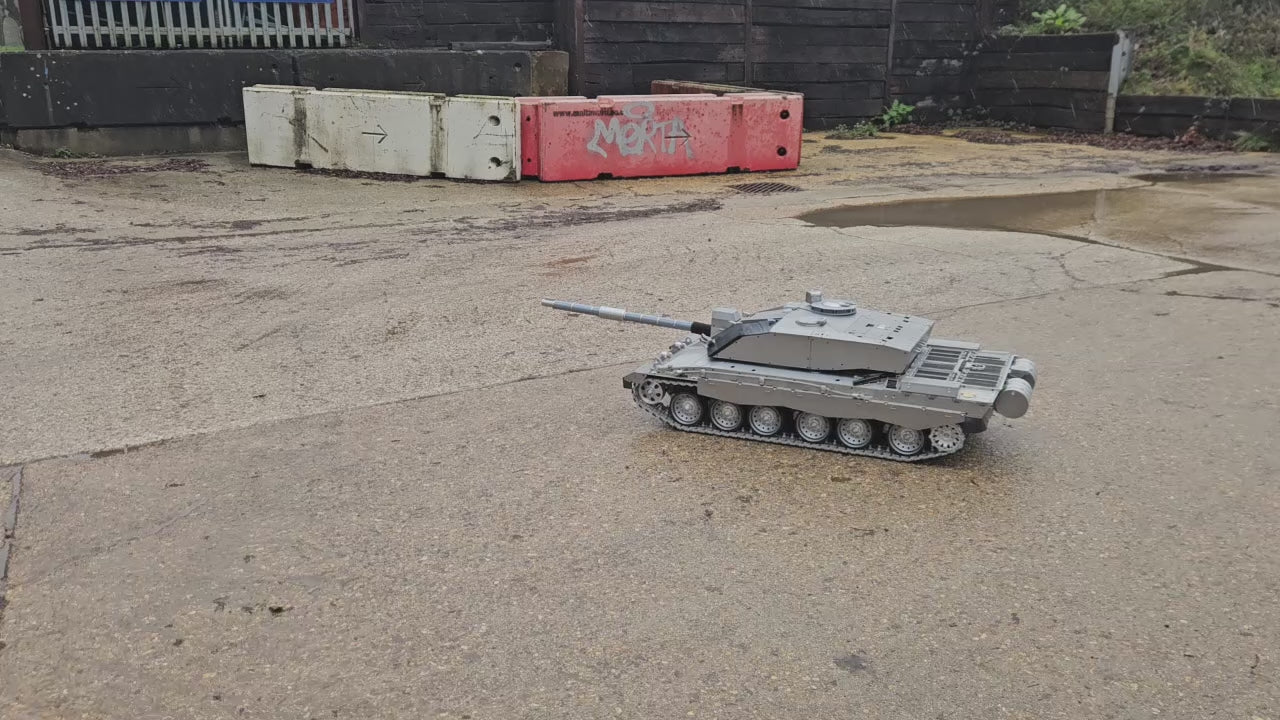 Armortek 1/6 scale Challenger 2 metal model tank driving outdoors under radio control